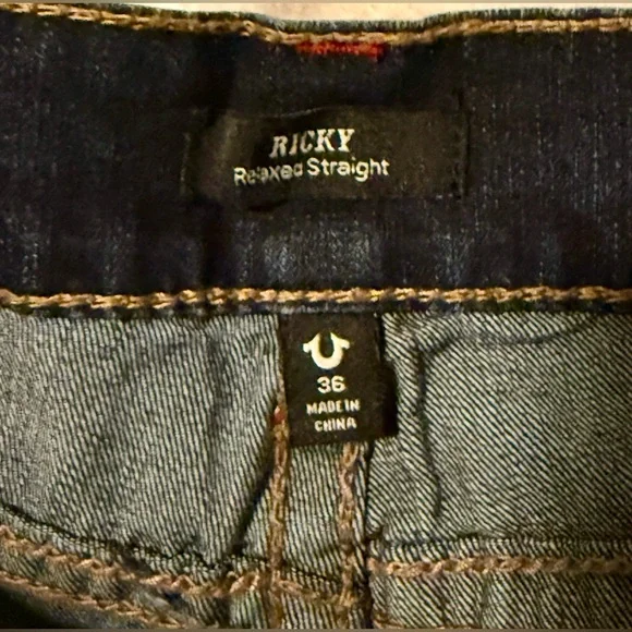 NWT Men’s True Religion Ricky Big T Flap Straight Size 36